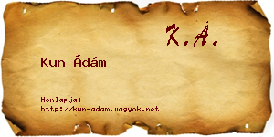 Kun Ádám névjegykártya
